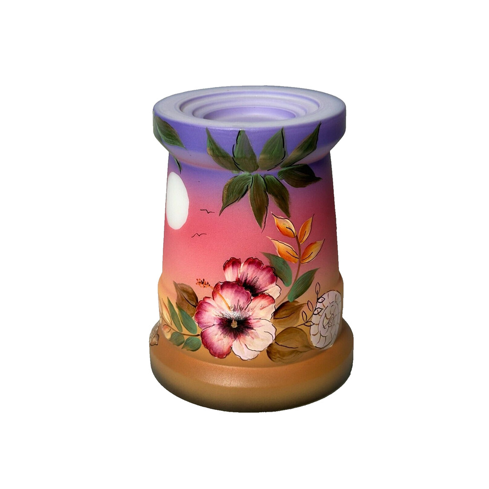 Kim Barley Multicolor Floral Aloha Design Lighthouse‎ Crystal Paperweight 5.5"